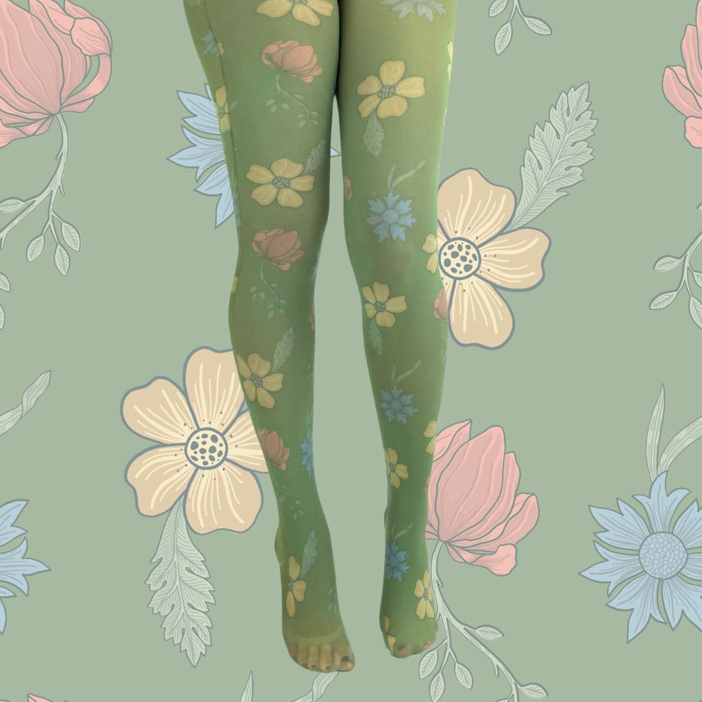 Ready to Blossom Printed Tights