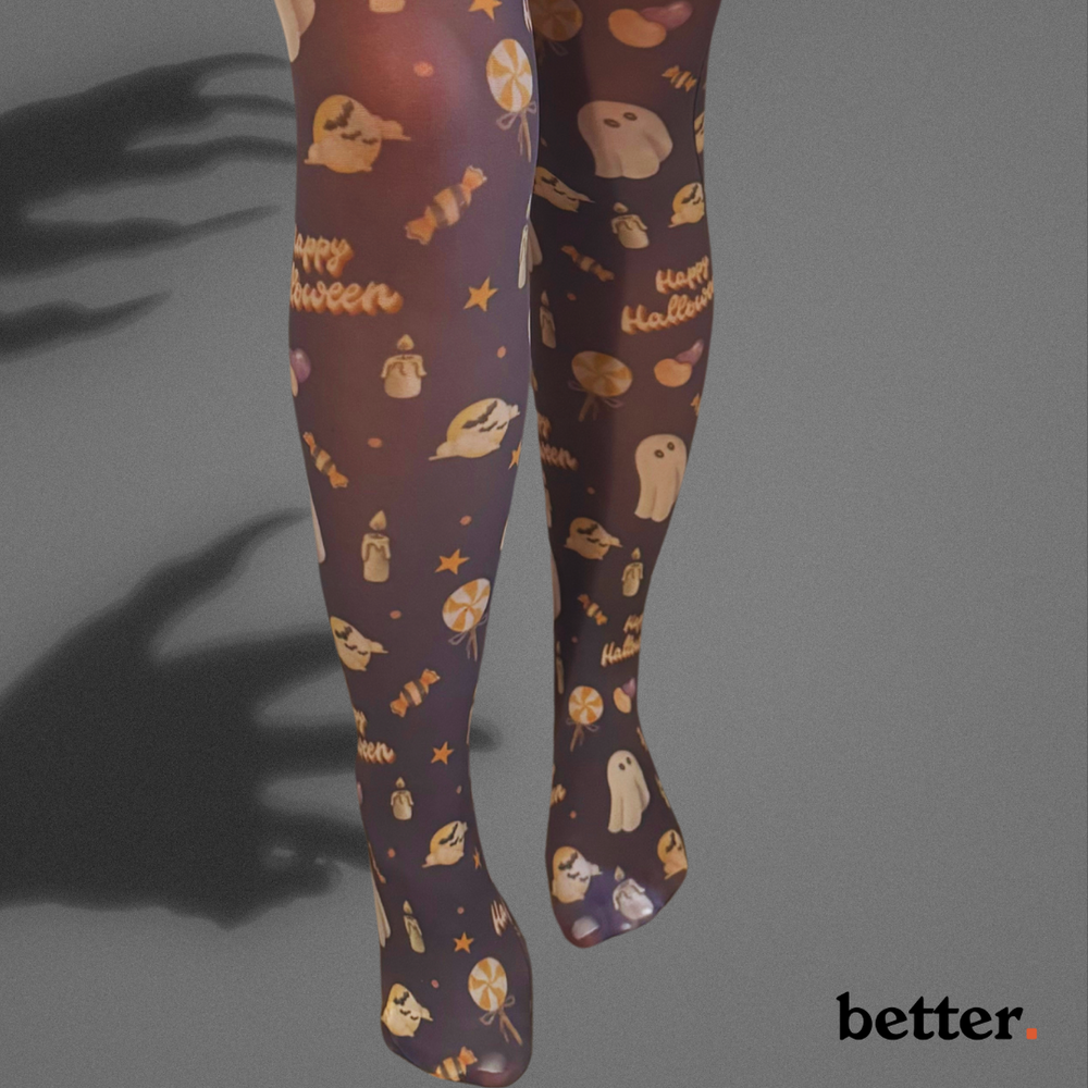 Trick or Treat Printed Tights