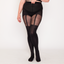 Black Suspender Tights with line Detail 