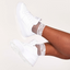 White Fishnet Socks with Lace Top 